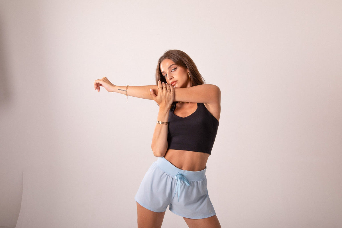 Cheeky Flyaway Women's Split Running Shorts - Baby Blue