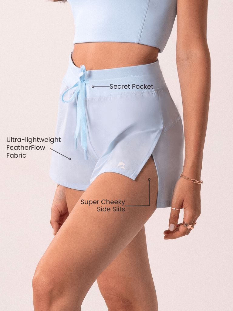 Cheeky Flyaway Women's Split Running Shorts - Baby Blue